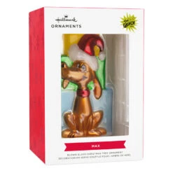 Dr. Seuss's How The Grinch Stole Christmas!™ Max With Presents Blown Glass Hallmark Ornament -Hallmark Gift Shop Max the Dog With Presents Christmas Ornament 3HCM3697 08