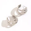 Howard's Jewelry Medium Triple Tube Silver Hoop Earrings -Hallmark Gift Shop Medium Triple Tube Silver Hoop Earrings 10522 01