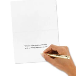 Hallmark Peaceful Blue And Gold Boxed Hanukkah Cards, Pack Of 40 -Hallmark Gift Shop Menorahs and Doves Hanukkah Cards Bulk Pack 5XPX1339 06