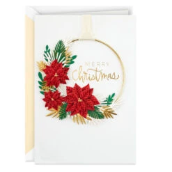 Hallmark Merry Christmas Card With Floral Hoop Wreath