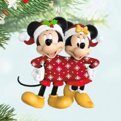 Hallmark Disney Mickey And Minnie Sweater-Sharing Sweethearts Ornament -Hallmark Gift Shop Mickey Minnie One Red Sweater Keepsake Ornament 5QXD7152 02