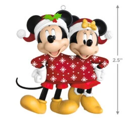 Hallmark Disney Mickey And Minnie Sweater-Sharing Sweethearts Ornament -Hallmark Gift Shop Mickey Minnie One Red Sweater Keepsake Ornament 5QXD7152 04
