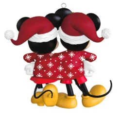 Hallmark Disney Mickey And Minnie Sweater-Sharing Sweethearts Ornament -Hallmark Gift Shop Mickey Minnie One Red Sweater Keepsake Ornament 5QXD7152 07