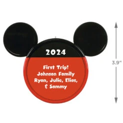 Hallmark Disney Mickey Mouse Ears Silhouette Text Personalized Ornament -Hallmark Gift Shop Mickey Mouse Ears Shape Text Personalized Ornament 2499QHE1962B1 03