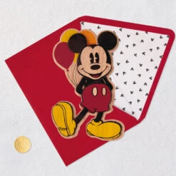 Hallmark Disney Mickey Mouse Make A Wish Birthday Card -Hallmark Gift Shop Mickey Mouse Wood Cut Birthday Card 1059LAD4453 05