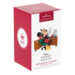 Hallmark Disney Mickey Mouse From Sketch To Screen Ornament -Hallmark Gift Shop Mickey Sketching at Desk Keepsake Ornament 5QXD7165 08