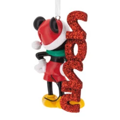 Disney Mickey Mouse 2025 Hallmark Ornament -Hallmark Gift Shop Mickey With Red Glitter 2025 Christmas Ornament 3HCM4759 07