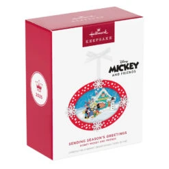 Hallmark Disney Mickey And Friends Sending Season's Greetings Papercraft Ornament -Hallmark Gift Shop Mickey and Friends at Mailbox Keepsake Ornament 5QXD7172 08