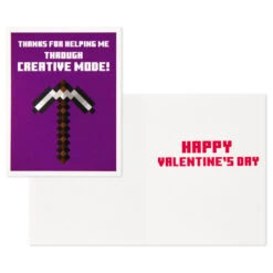 Hallmark Minecraft Kids With Cards, Stickers And Mailbox Classroom Valentines Set -Hallmark Gift Shop Minecraft Kids Classroom Valentines Stickers and Mailbox 5VBX2957 03
