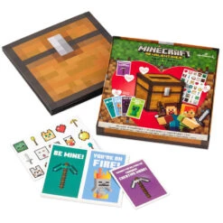 Hallmark Minecraft Kids With Cards, Stickers And Mailbox Classroom Valentines Set -Hallmark Gift Shop Minecraft Kids Classroom Valentines Stickers and Mailbox 5VBX2957 06