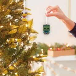 Better Together Minecraft Zombie And Chicken Jockey Magnetic Hallmark Ornaments, Set Of 2 -Hallmark Gift Shop Minecraft Zombie and Chicken Christmas Ornaments 3HCM4077 05