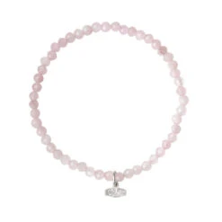 Mini Faceted Rose Quartz Beaded Stacking Bracelet