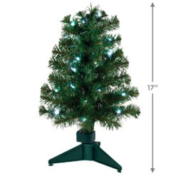 Hallmark Mini ShowToppers Evergreen Christmas Tree With Light, 17" -Hallmark Gift Shop Mini Green Keepsake Christmas Tree With Lights 4499QSB6474 04