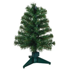 Hallmark Mini ShowToppers Evergreen Christmas Tree With Light, 17" -Hallmark Gift Shop Mini Green Keepsake Christmas Tree With Lights 4499QSB6474 07