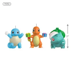 Hallmark Mini Pokémon Squirtle, Charmander, Bulbasaur Ornaments, Set Of 3 -Hallmark Gift Shop Mini Pokmon Characters Keepsake Ornaments 5QXM9395 04