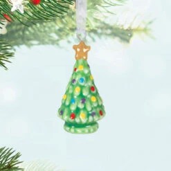 Hallmark Mini O Tiny Tree! Porcelain Ornament, 1" -Hallmark Gift Shop Mini Porcelain Christmas Tree Keepsake Ornament 5QXM9475 02