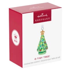 Hallmark Mini O Tiny Tree! Porcelain Ornament, 1" -Hallmark Gift Shop Mini Porcelain Christmas Tree Keepsake Ornament 5QXM9475 08