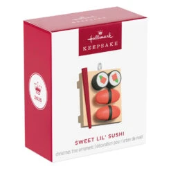 Hallmark Mini Sweet Lil' Sushi Ornament, 1" -Hallmark Gift Shop Mini Sushi Board Keepsake Ornament 5QXM9525 08