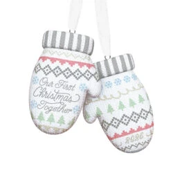 Hallmark Our First Christmas Together 2025 Porcelain Ornament -Hallmark Gift Shop Mittens Our First Christmas 2025 Keepsake Ornament 5QGO2485 06