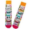 Hallmark Dance Party Cassette Tapes Fun Crew Socks -Hallmark Gift Shop Mix Tapes and Cassettes Novelty Crew Socks 1SOX2068 01