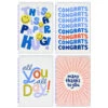 Hallmark Playful Lettering Assorted Multi-Occasion Cards, Pack Of 4 -Hallmark Gift Shop Mod Colorful Just Because Cards Pack With Stickers 3JBC1003 01