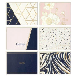 Hallmark Modern Blush And Navy Boxed Blank Notes Assortment, Pack Of 24