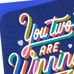 Hallmark Winning At Married Life Anniversary Card For Couple -Hallmark Gift Shop Modern Rainbow Lettering on Navy Anniversary Card 659AVY3284 05
