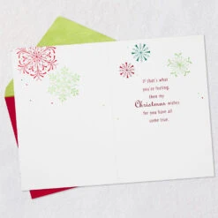 Hallmark Extra Joy In Your Life Christmas Card -Hallmark Gift Shop Modern Red and Green Snowflakes Christmas Card 699XZH1277 03