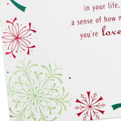 Hallmark Extra Joy In Your Life Christmas Card -Hallmark Gift Shop Modern Red and Green Snowflakes Christmas Card 699XZH1277 04