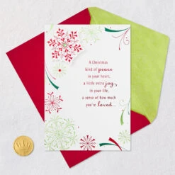 Hallmark Extra Joy In Your Life Christmas Card -Hallmark Gift Shop Modern Red and Green Snowflakes Christmas Card 699XZH1277 06