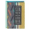 Hallmark Good Man, Great Son Birthday Card For Son -Hallmark Gift Shop Modern Teal and Orange Birthday Card for Son 799MAN4453 01