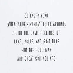 Hallmark Good Man, Great Son Birthday Card For Son -Hallmark Gift Shop Modern Teal and Orange Birthday Card for Son 799MAN4453 03