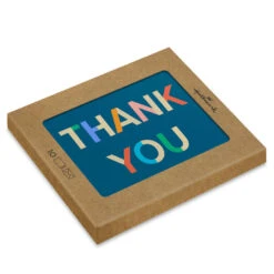 Hallmark Colorblock Letters On Blue Blank Thank You Notes, Pack Of 10
