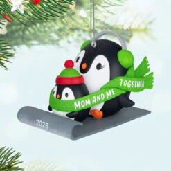 Hallmark Mom & Me Penguins Sledding 2025 Ornament -Hallmark Gift Shop Mom Me Penguins Sledding 2025 Keepsake Ornament 5QGO1482 02