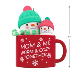 Hallmark Mom & Me Hot Cocoa Mug 2023 Ornament -Hallmark Gift Shop Mom Me Snowmen in Mug Keepsake Ornament 1599QGO2577 03