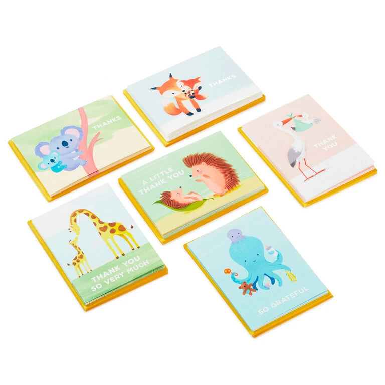 Hallmark Mom And Baby Animal Assortment Blank Thank-You Notes, Pack Of 48 3 Hallmark Mom And Baby Animal Assortment Blank Thank-You Notes, Pack Of 48