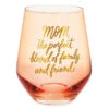 Hallmark Mom, The Perfect Blend Stemless Wine Glass 14 Oz. -Hallmark Gift Shop Mom the Perfect Blend Stemless Wine Glass 1BRW3213 01