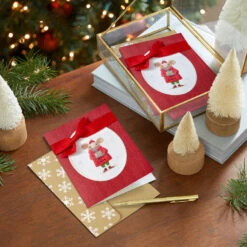 Hallmark Sweet Holiday Mouse Boxed Christmas Cards, Pack Of 12 -Hallmark Gift Shop Mouse in Pea Coat Boxed Christmas Cards 1XPX2564 08