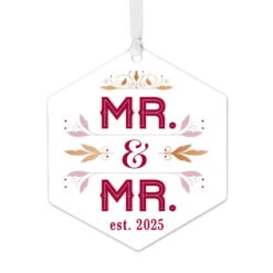 Hallmark Mr. & Mr. Metal Personalized Ornament, Custom Text