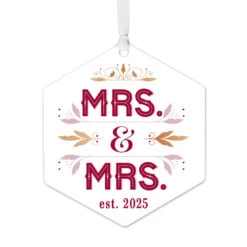 Hallmark Mrs. & Mrs. Metal Personalized Ornament, Custom Text