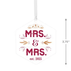 Hallmark Mrs. & Mrs. Metal Personalized Ornament, Custom Text -Hallmark Gift Shop Mrs. Mrs. Personalized Christmas Ornament 1OFM1002B8 04