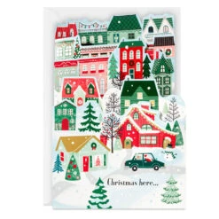 Hallmark Merry Christmas Everywhere Boxed Christmas Cards, Pack Of 8 -Hallmark Gift Shop Multipanel City Homes Boxed Christmas Cards Pack 1XPX2716 03