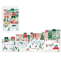 Hallmark Merry Christmas Everywhere Boxed Christmas Cards, Pack Of 8 -Hallmark Gift Shop Multipanel City Homes Boxed Christmas Cards Pack 1XPX2716 04