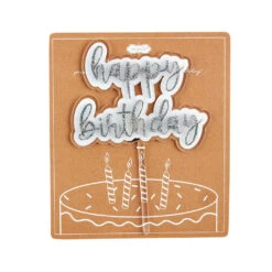 Mud Pie Silver Musical Birthday Cake Topper