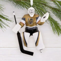 NHL Vegas Golden Knights® Goalie Hallmark Ornament -Hallmark Gift Shop NHL Vegas Golden Knights Goalie Christmas Ornament 1OSL2720 02