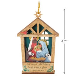 Hallmark A Child Is Born Nativity Papercraft Ornament -Hallmark Gift Shop Nativity Scene Wood and Paper Keepsake Ornament 1999QGO2759 03
