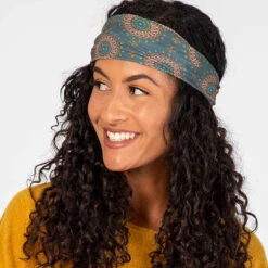 Natural Life Teal/Gold Medallion Boho Bandeau -Hallmark Gift Shop Natural Life Blue and Gold Medallion Boho Bandeau BBW217 03