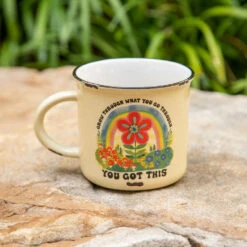 Natural Life Grow Through Ceramic Camp Mug, 16 Oz.