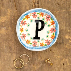 Natural Life Initial Trinket Dish, P