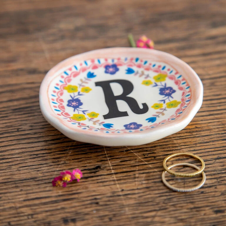 Natural Life Initial Trinket Dish, R 4 Natural Life Initial Trinket Dish, R - Image 2
